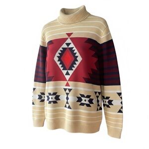 Woman’s NWT Turtleneck Aztec Design Knit Sweater- Size XL